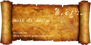 Wolf Ádám névjegykártya